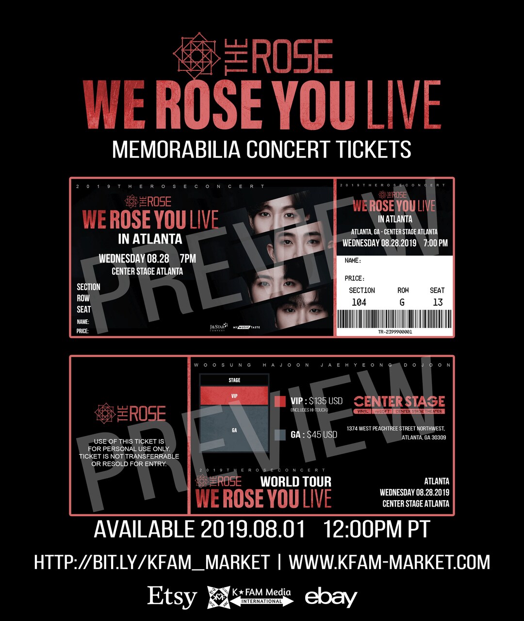 The ROSE Concert We Rose You Live Memorabilia Concert Tickets Etsy
