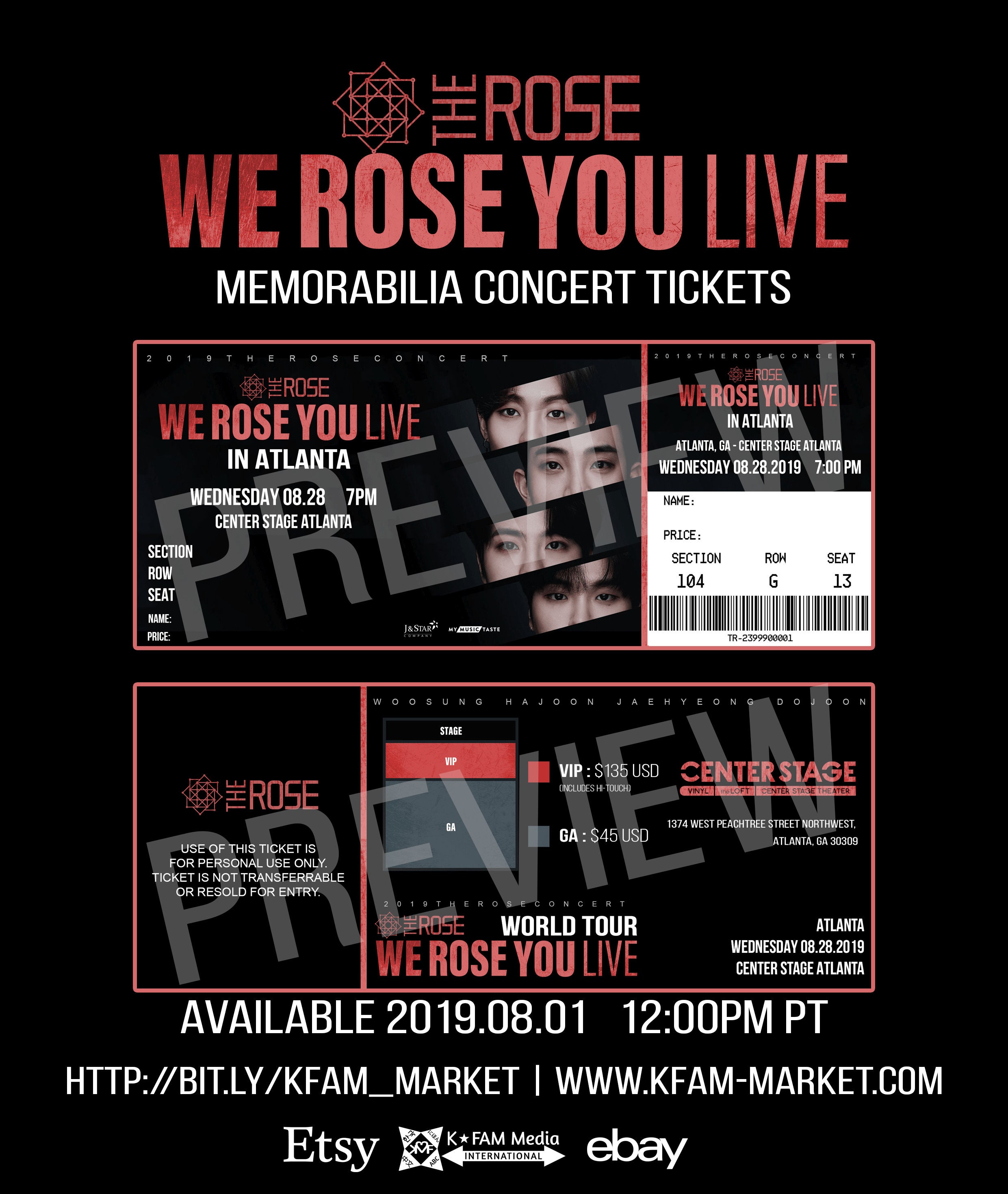 The ROSE Concert We Rose You Live Memorabilia Concert Tickets Etsy