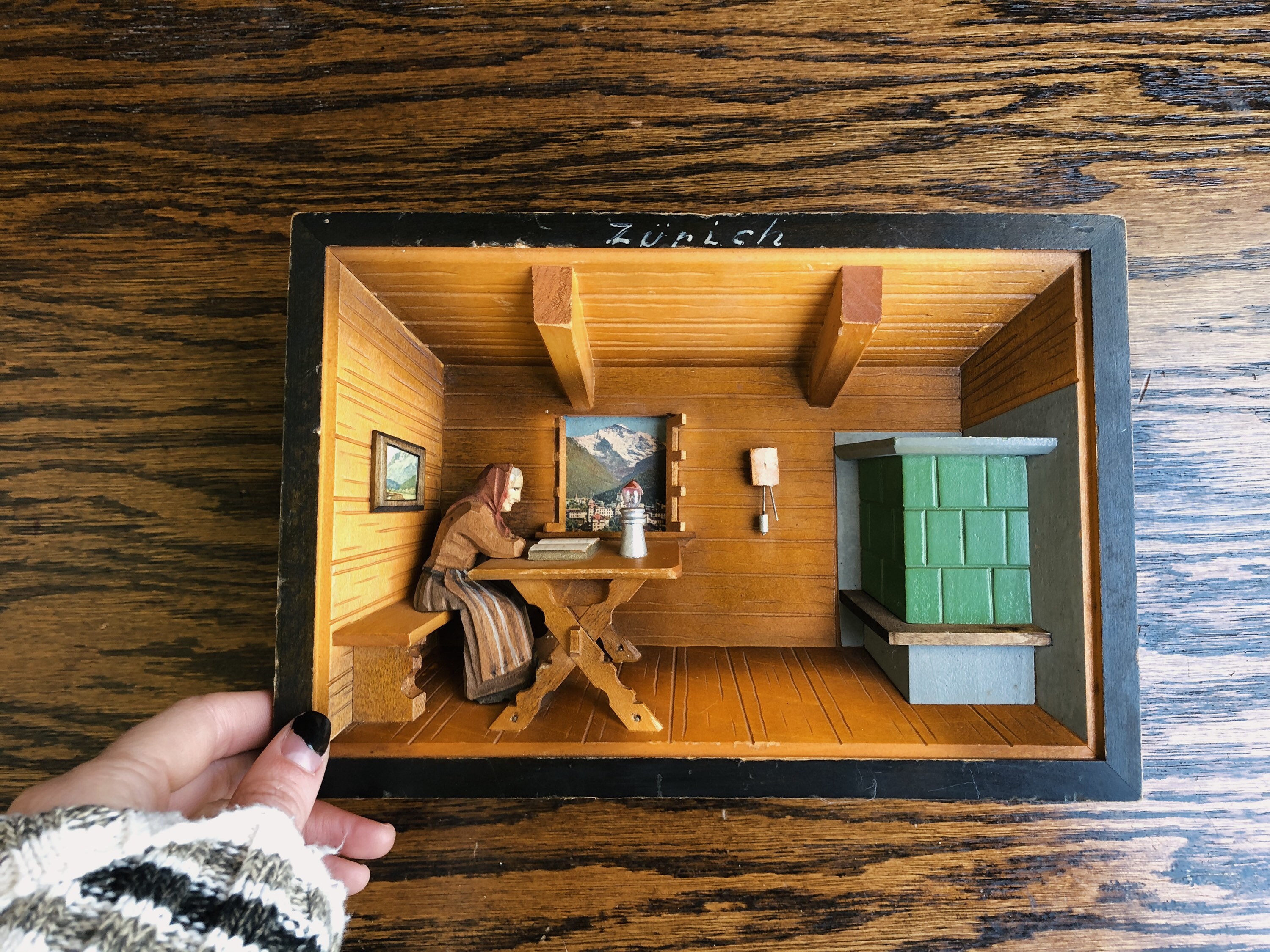 Antique Diorama Music Box Wall Art Mediados de 1900 Hecho Etsy