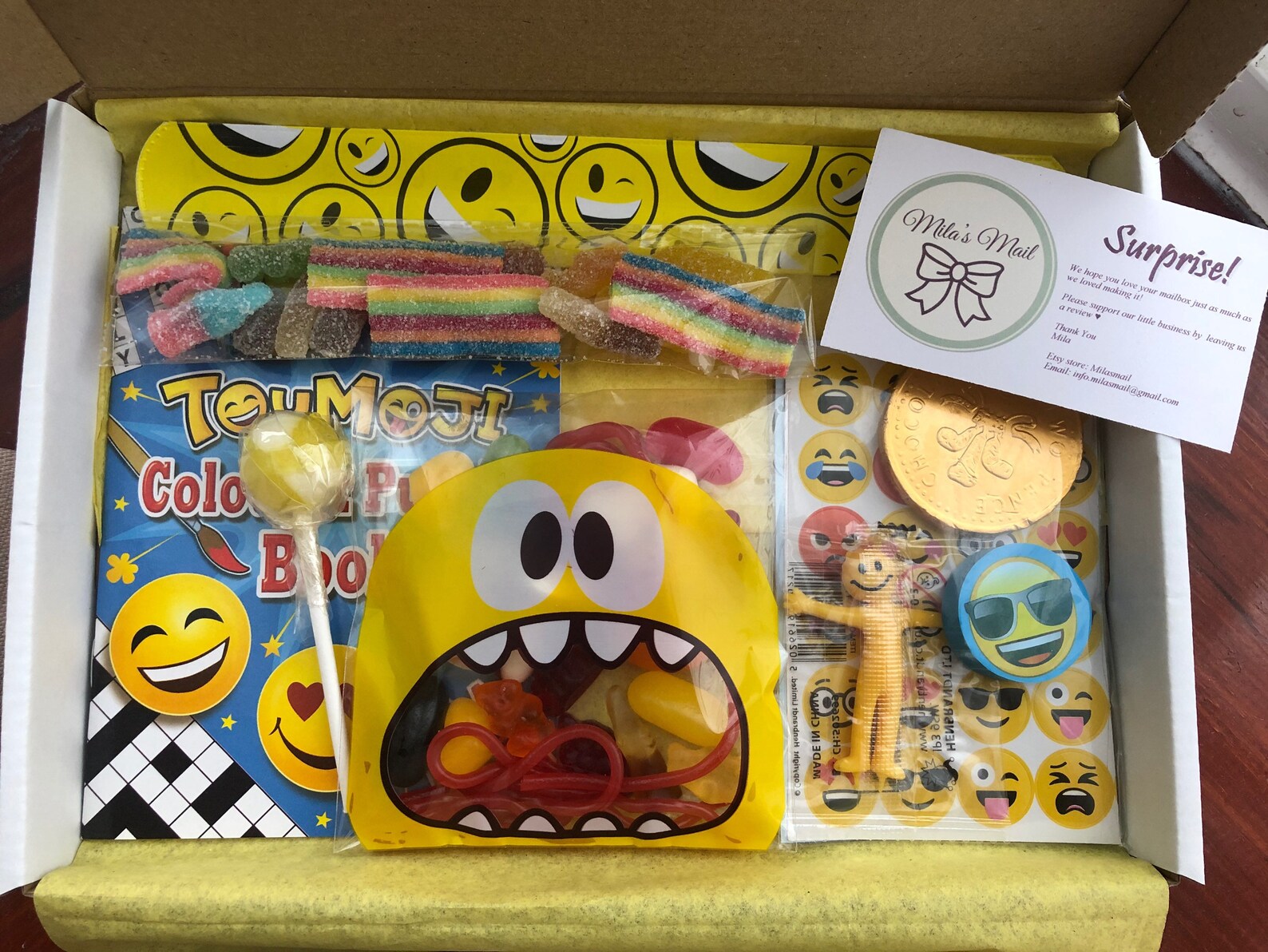 Personalised EMOJI sweet box gift INCLUDES TOYS Birthday Etsy