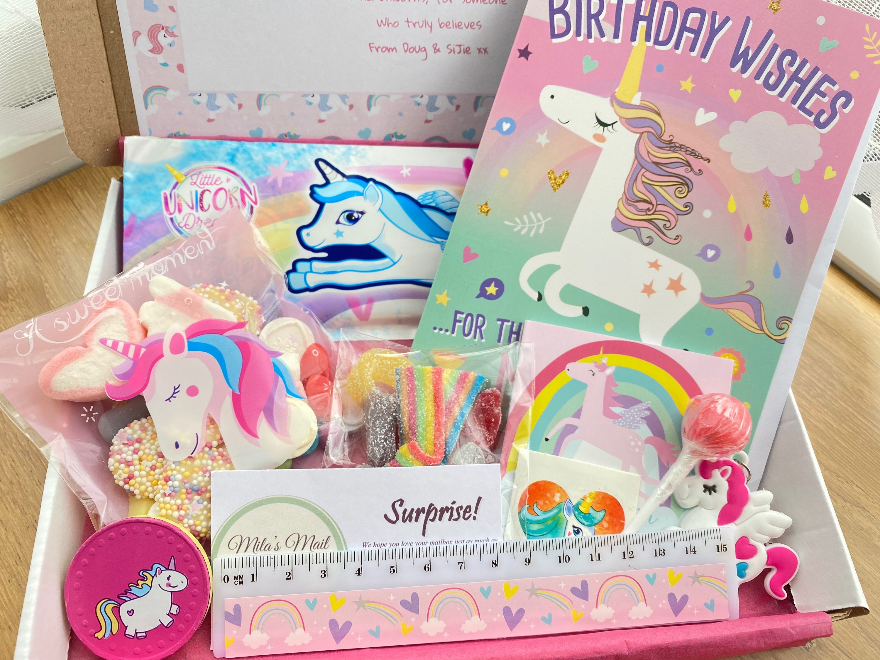 Personalised unicorn sweet box gift INCLUDES TOYS Get well Etsy