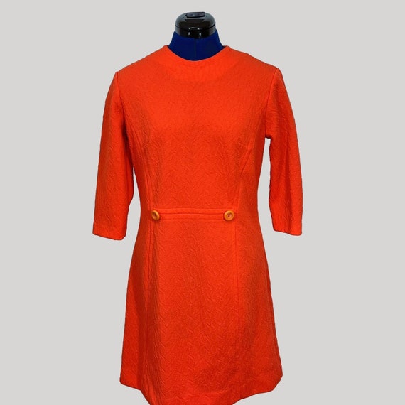 Vintage 1960's 1970's orange dress