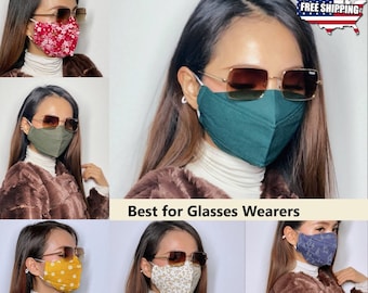 Best Anti fog face mask bundle US handmade easy breathe Japanese cotton 3D professional reusable washable cool for men women glasses wearers