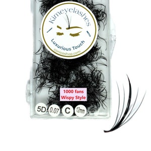 1000 Premade fans 5D 7D Mega Volume loose Fans C, D Curl 0.07. Handmade eyelash extensions supplies Russian Hybrid lash Wispy promade fan