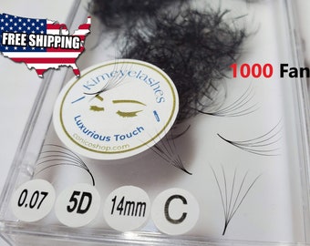 5D 1000 fans Curl C, D Premade Mega Volume loose Fans 0.07. Handmade eyelash extensions crafted. Russian volume fan, lash premium fan