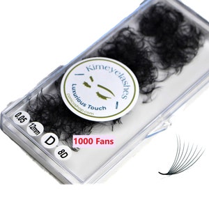 8D 9D 10D 12D 0.05 1000 Fans Premade Mega Volume loose Fans C and D Curl. Handmade Fan eyelash extensions promade Russian volume lashes fan