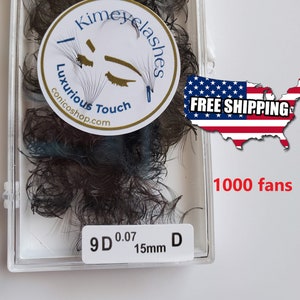 10D, 9D, 8D, 7D 1000 Premade fans Mega Volume loose Fans C, D Curl 0.07 Handmade eyelash extensions supplies Russian volume lash promade fan