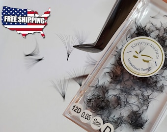 12D 500 Fans Premade Mega Volume loose Fans C, D Curl 0.05. Handmade Fan eyelash extensions crafted. Russian volume fan, lash promade fan