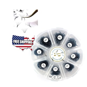 1000 Fans 0.07 Mixed Lengths Premade Volume loose Fans C D Curl Handmade eyelash extensions promade color wispy fans 4D 5D 6D 7D 8D 9D 10D