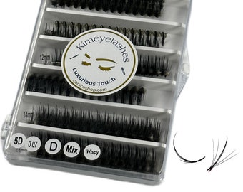 5D 7D Premade fans Wispy lashes 1000 Fans Mixed Lengths Volume loose Fans C D Curl Handmade Fan eyelash extensions Kimeyelashes promade fan