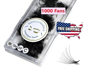 1000 Premade fans 4D, 5D, 6D, 7D Mega Volume loose Fans C, D Curl 0.07. Handmade eyelash extensions supplies Russian volume lash promade fan