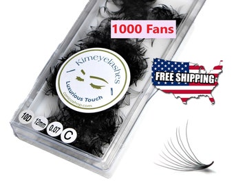 1000 Premade fans 4D, 5D, 6D, 7D Mega Volume loose Fans C, D Curl 0.07. Handmade eyelash extensions supplies Russian volume lash promade fan