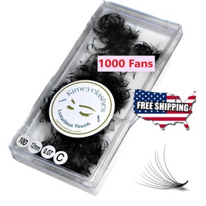 1000 Premade fans 4D, 5D, 6D, 7D Mega Volume loose Fans C, D Curl 0.07. Handmade eyelash extensions supplies Russian volume lash promade fan