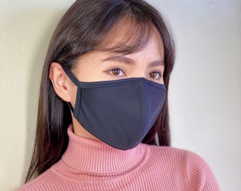 BIG CLEARANCE Black Grey Blue Face Mask Washable Reusable Cotton Classic Men Women Black mask Made in USA Ships Same Day Thick Triple Layer