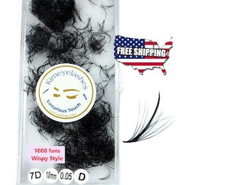 4D 5D 6D 7D 8D 9D 10D 0.05 | 0.07 | C D Curl 1000 Premade lash fans Handmade wispy extensions supplies Russian volume lash promade fan