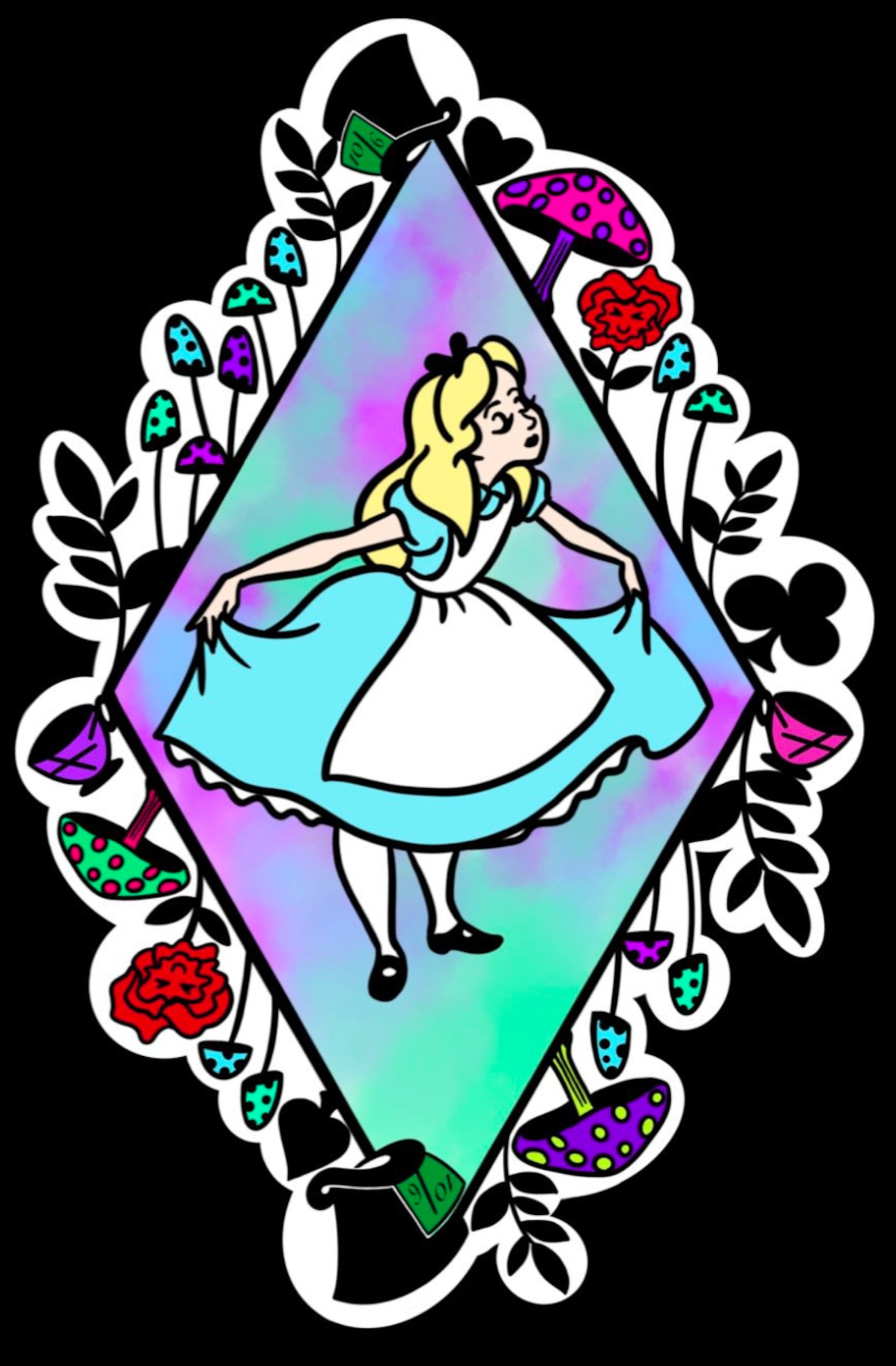 Alice in Wonderland Sticker Etsy