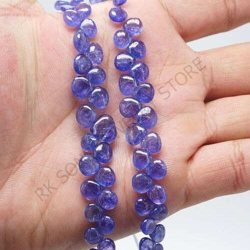 High Quality Natural Tanzanite Beads, Tanzanite Briolette Beads, Smooth Briolette Beads, Jewelry Making, Heart Shape shops Tanzanite Gemstone Bead