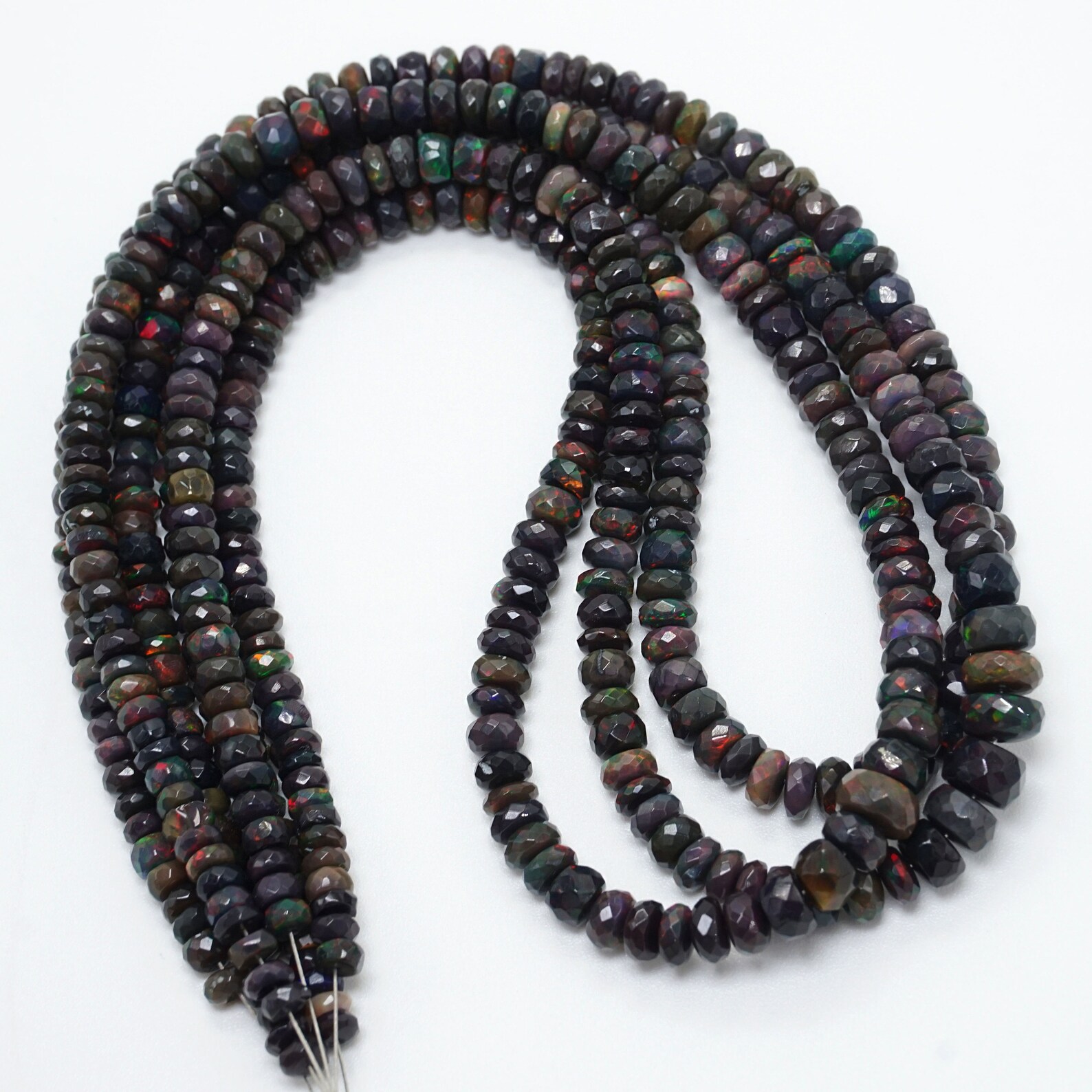 Natural Black Opal Beads Black Opal Faceted Beads Opal - Etsy