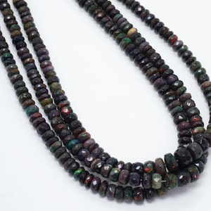 Natural Black Opal Beads Black Opal Faceted Beads Opal | Etsy