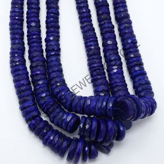 AAA Natural Lapis Lazuli Beads, Lapis Faceted Rondelle Beads, Lapis Lazuli  Tyre Shape Beads, Lapis Gemstone Beads Faceted Tyre Shape Beads 