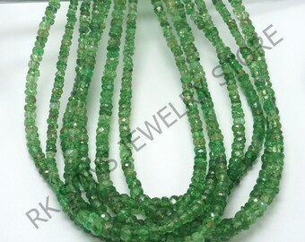 Shaded Tsavorite Faceted Beads Tsavorite Rondelle Beads 2.5-4.5mm Semi-Precious Tsavorite Beads 16 Inch Green Stone Faceted Beads