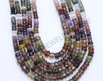 AAA+++ Natural Tundra Sapphire Beads, Tundra Sapphire Faceted Rondelle Beads, Tundra Sapphire Gemstone Beads Jewelry Making 18 Inches Strand