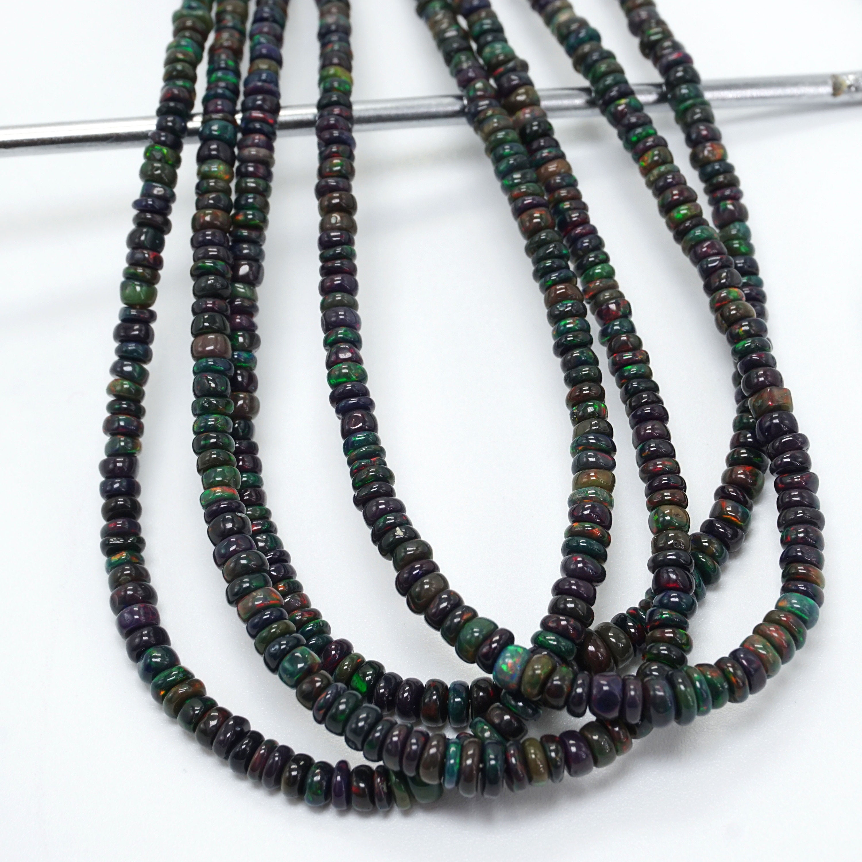 Natural Black Opal Beads Black Opal Smooth Beads Opal - Etsy UK