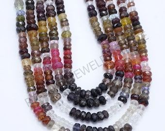 AAA++ Natural Tundra Sapphire Beads, Tundra Sapphire Faceted Rondelle Beads, Tundra Sapphire Gemstone Beads, Jewelry Making 15 Inches Strand