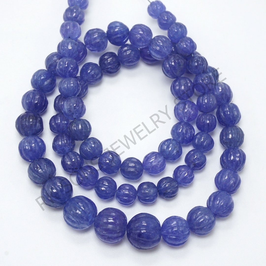 Extremely Rare Tanzanite Beads AAA Natural Tanzanite Carved - Etsy