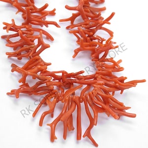 Natural Orange Coral Necklace, Rare AAA++ Reddish Orange Coral Tree Necklace, Gemstone Necklace, Birthday gift, Anniversary Gift, Party wear