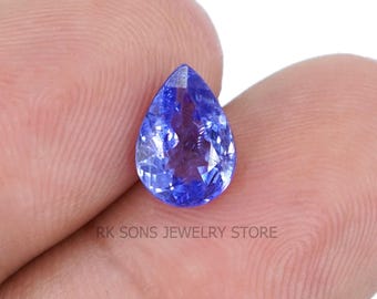 1.95 Ct Natural Tanzanite pear faceted 7.1*10.1 mm loose stone - Tanzanite pear cut gemstone for ring pendant jewelry making supplies