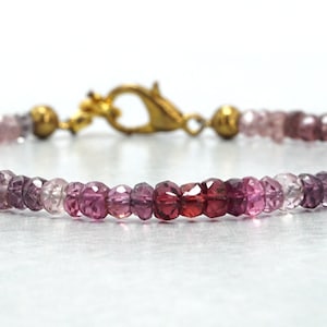 AAA++ Natural Multi Spinel Bracelet Rondelle Beads Bracelet Faceted Micro-cutting Beads Bracelet Birthday gift Party wear