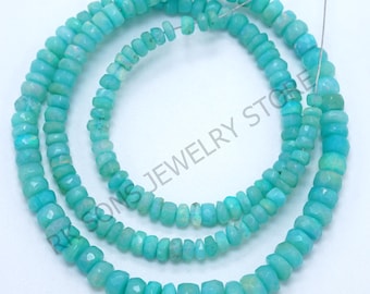AAA Natural Paraiba Opal Beads, Paraiba Blue Ethiopian Opal Faceted Beads, Opal Faceted Rondelle Beads, Jewelry Making Beads, 16 inches