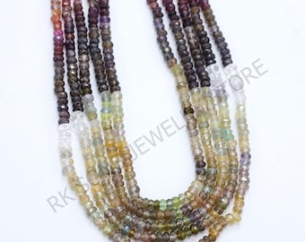 AAA++ Natural Tundra Sapphire Beads, Tundra Sapphire Faceted Rondelle Beads, Tundra Sapphire Gemstone Beads, Jewelry Making 14 Inches Strand