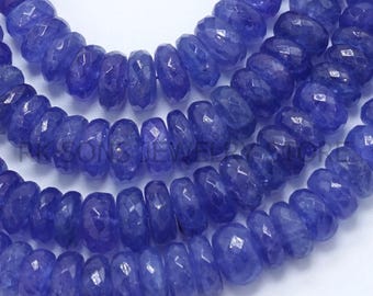 AAA ++ Natürliche Tansanit facettierte Perlen, 5 - 8 mm Tansanit facettierte Rondell Perlen, Tansanit Edelstein Perlen, Schmuckherstellung Perlen, 16 Zoll