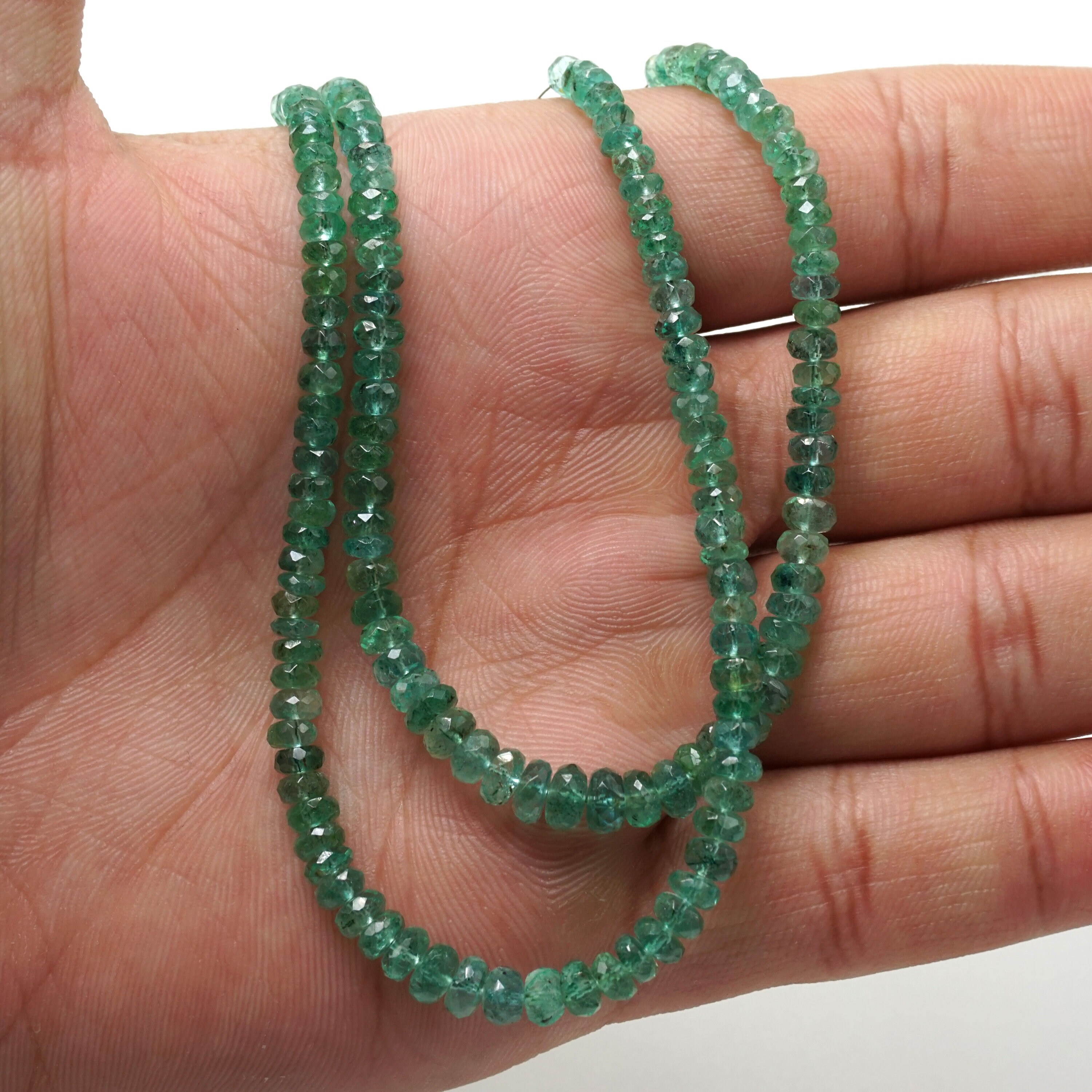 Genuine Emerald Beads 2.65.3 Mm Emerald Faceted Rondelle Etsy UK