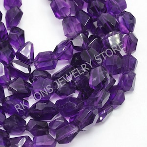 Hochwertige natürliche Amethyst Nugget Form Perlen, extrem seltene Amethyst Perlen, facettierte Nugget Perlen Schmuckherstellung Amethyst Edelstein Perlen