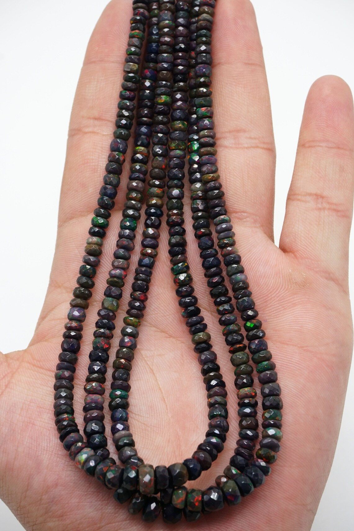 Natural Black Opal Beads Black Opal Faceted Beads Opal - Etsy