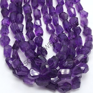 Hochwertige natürliche Amethyst Perlen, extrem seltene Amethyst Nugget Form Perlen, facettierte Nugget Perlen Schmuck machen Amethyst Edelstein Perlen
