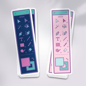 Vaporwave Adobe Toolbar Sticker Set | Gift for Graphic Designer, Illustrator Photoshop, Laptop Decal, Water Bottle Vinyl Sticker
