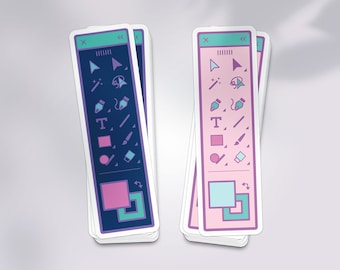 Vaporwave Adobe Toolbar Sticker Set | Gift for Graphic Designer, Illustrator Photoshop, Laptop Decal, Water Bottle Vinyl Sticker