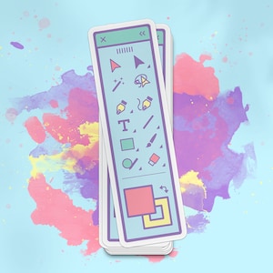 Adobe Illustrator Toolbar Vinyl Sticker - Gift for Graphic Designer - Laptop Decal Pastel Rainbow