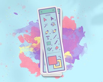 Adobe Illustrator Toolbar Vinyl Sticker - Gift for Graphic Designer - Rainbow Laptop Decal