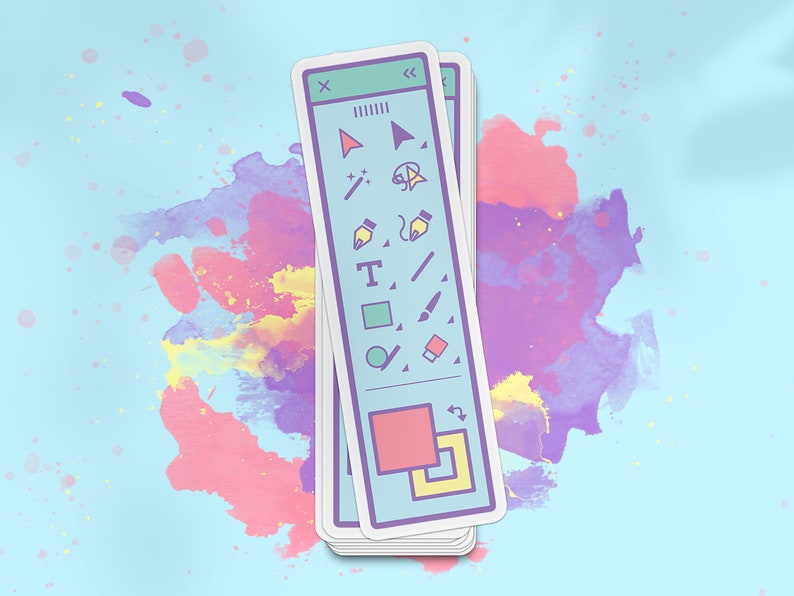 Adobe Illustrator Toolbar Vinyl Sticker - Gift for Graphic Designer - Laptop Decal Pastel Rainbow