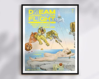 Salvador Dali&#39;s Dream Caused by Flight of Bee Art Print | Surrealist Painting, Trippy Art Lover Gift, Vintage Wall Decor Classic Art Altered