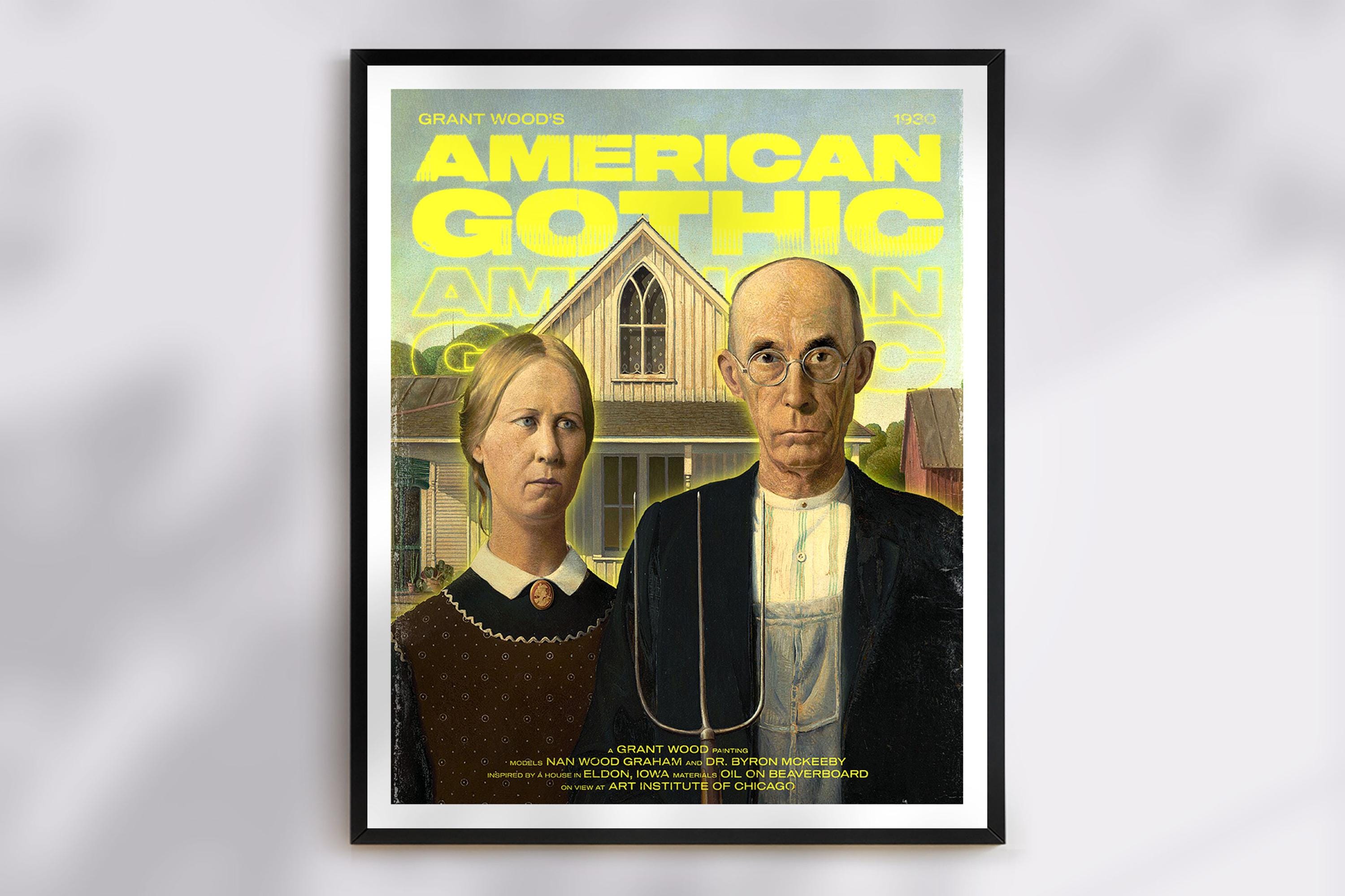 American Gothic by Grant Wood Art Print | Iconic Painting, Antique