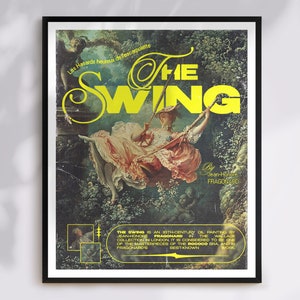 The Swing by Fragonard Art Print | Rococo, Eclectic Wall Decor, Retro Collage Art, Art History Gift, Vintage Poster, Light Academia Decor