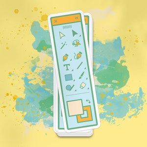 Adobe Illustrator Toolbar Vinyl Sticker - Gift for Graphic Designer - Laptop Decal Blue & Yellow