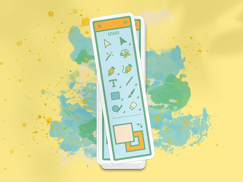 Adobe Illustrator Toolbar Vinyl Sticker - Gift for Graphic Designer - Laptop Decal Blue & Yellow