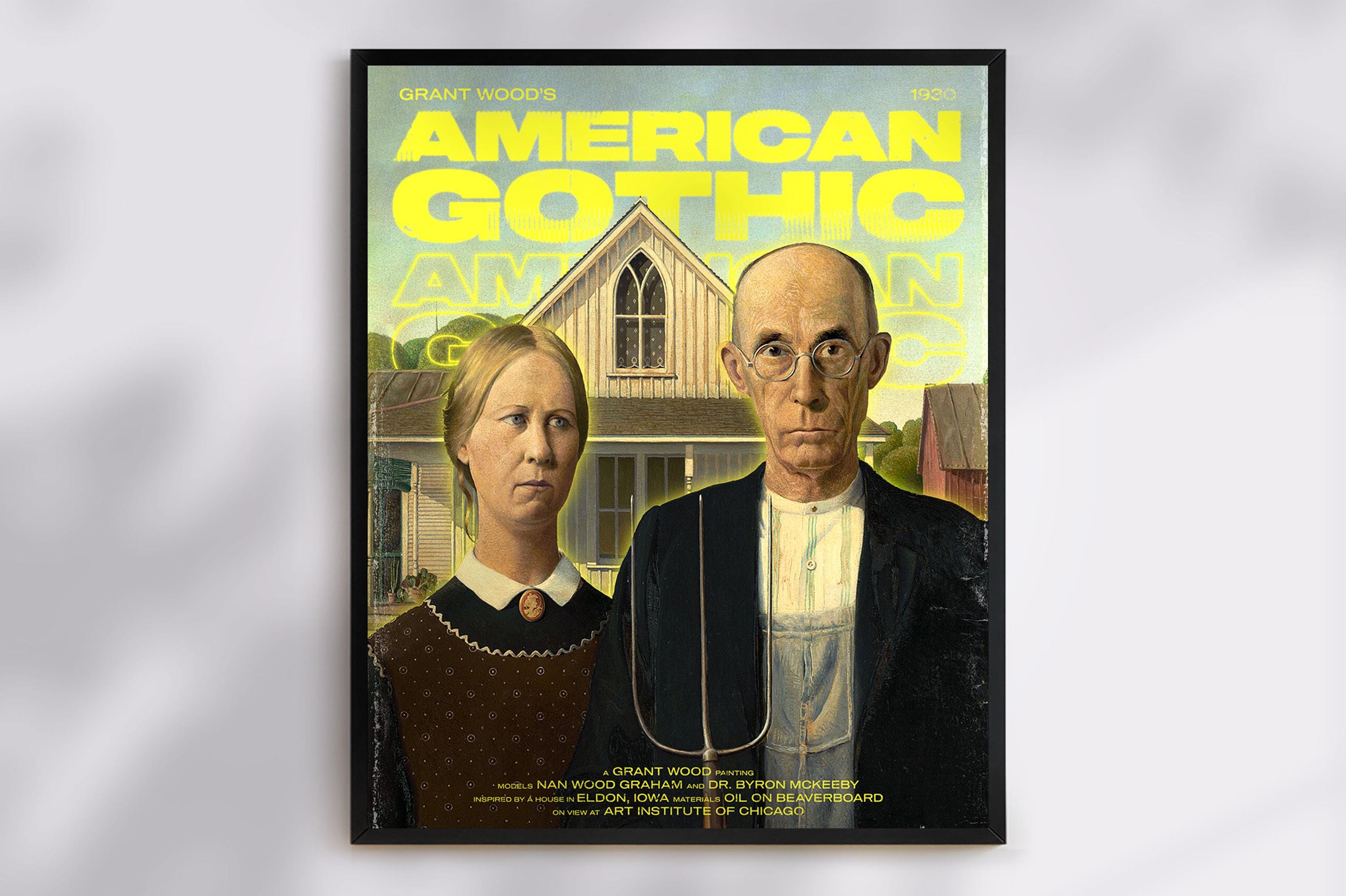American Gothic by Grant Wood Art Print | Iconic Painting, Antique